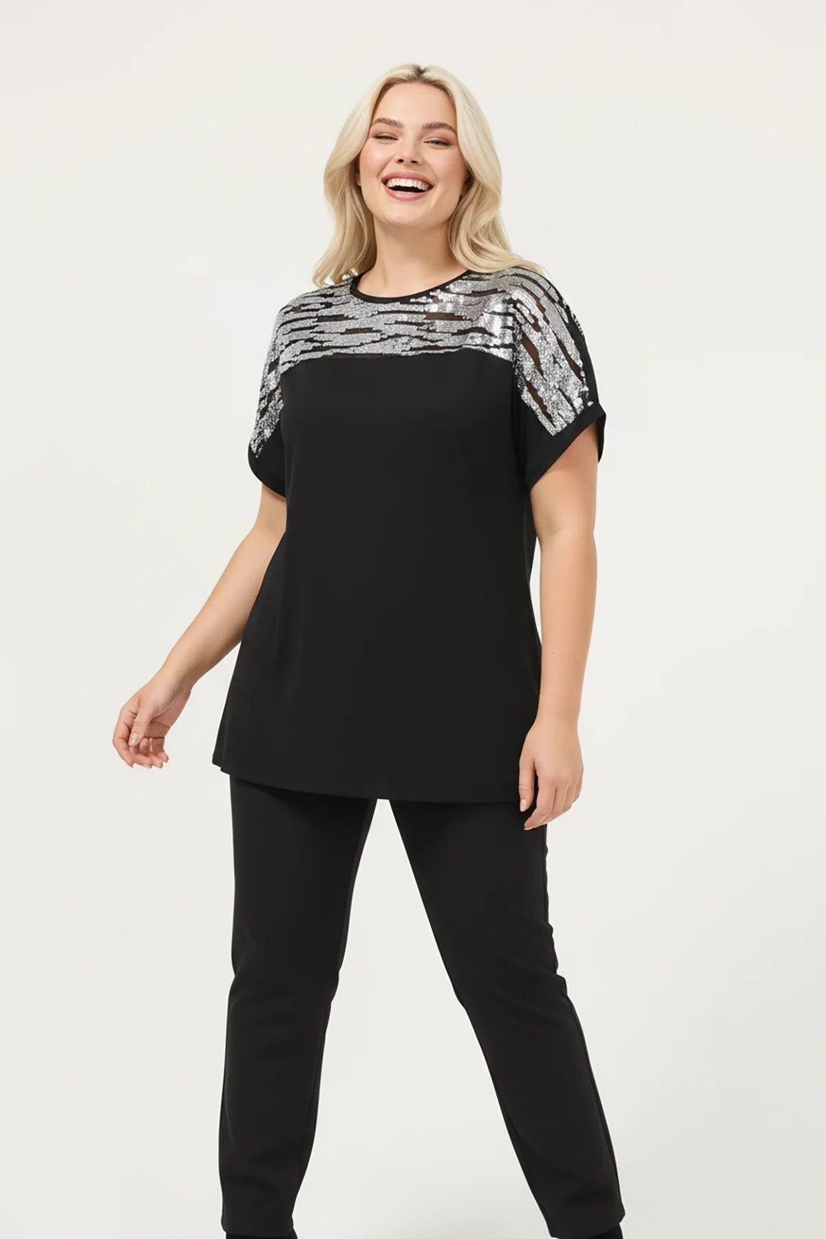 Paillettenbesetztes T-Shirt