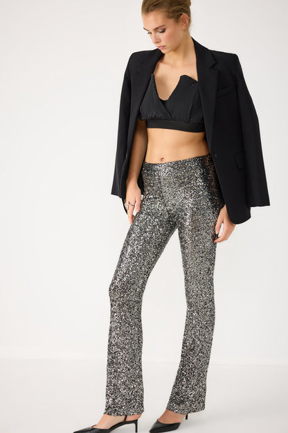 Paillettenbesetzte Stretchhose