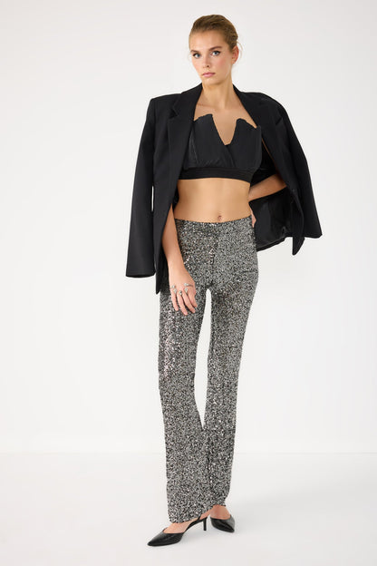 Paillettenbesetzte Stretchhose
