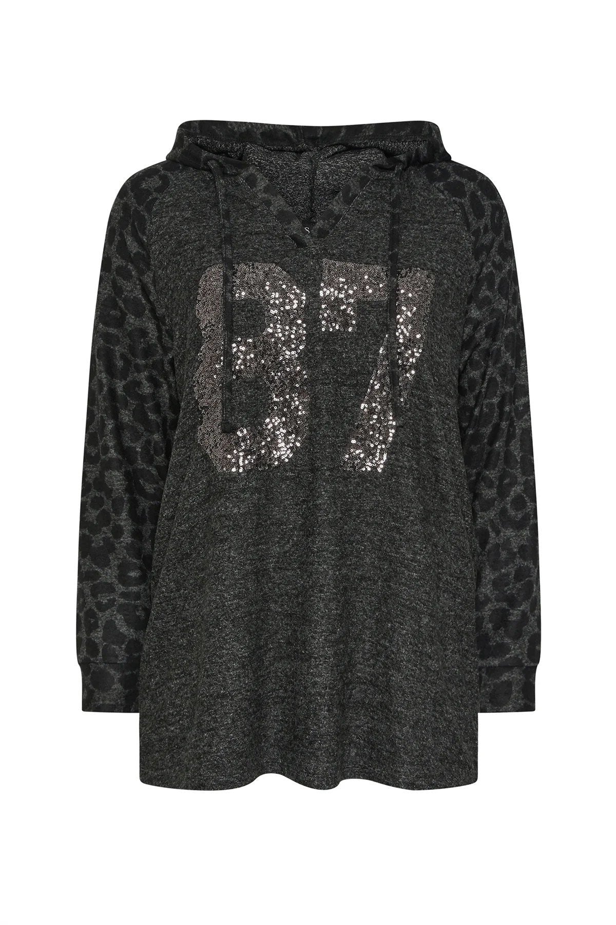 Paillettenbesetzter Kapuzenpullover