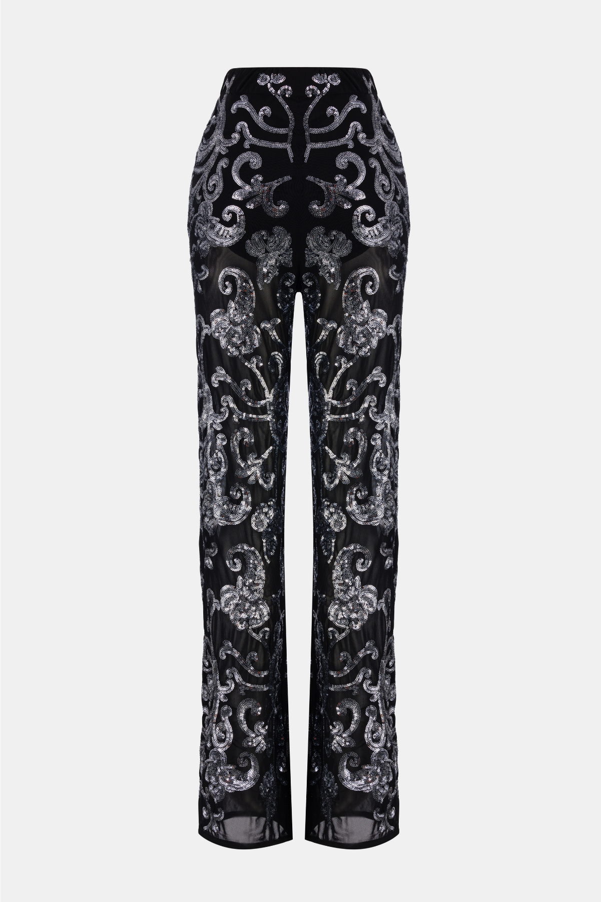 Paillettenbesetzte Hose mit weitem Bein