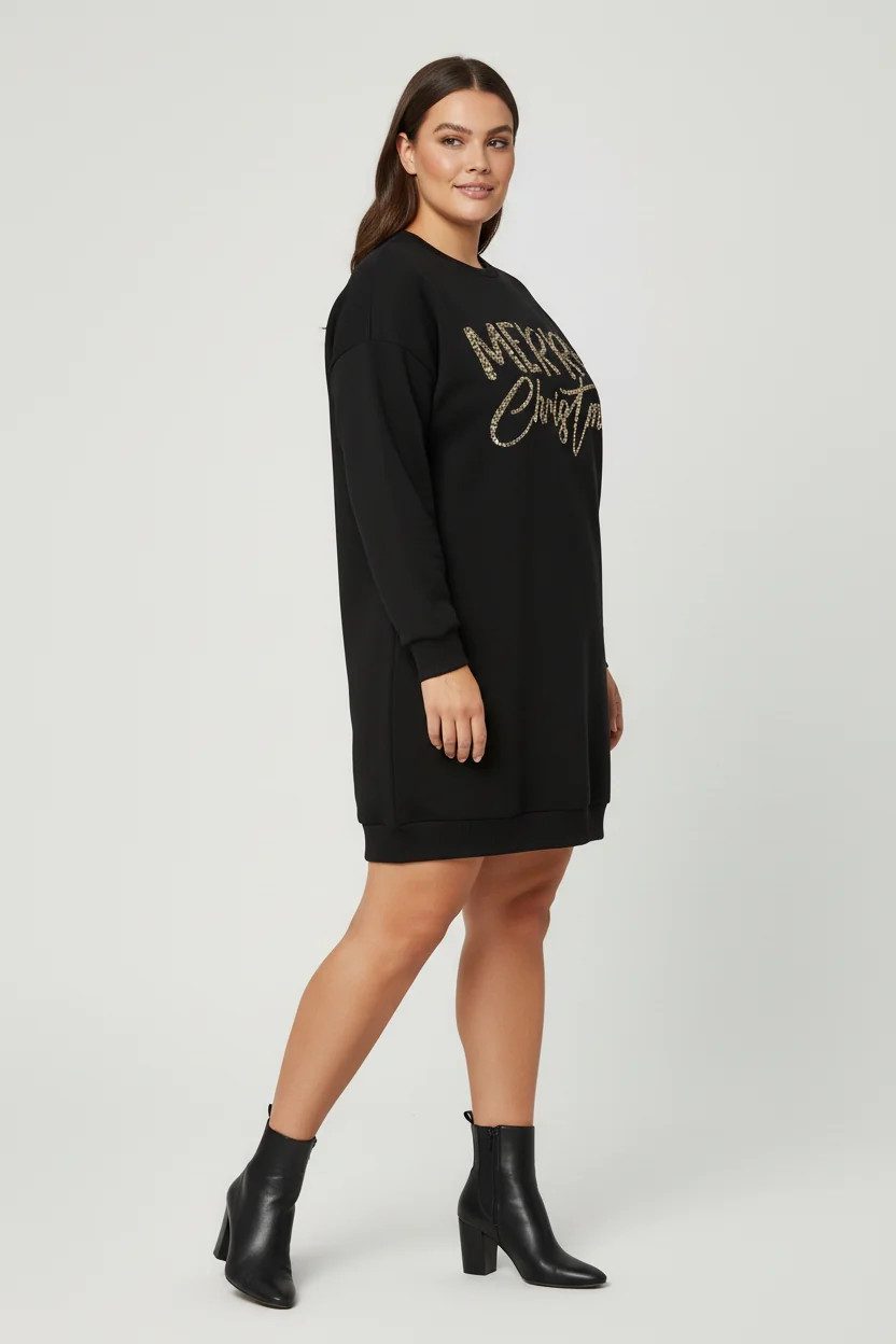 Bedrucktes Langarm-Sweatshirtkleid