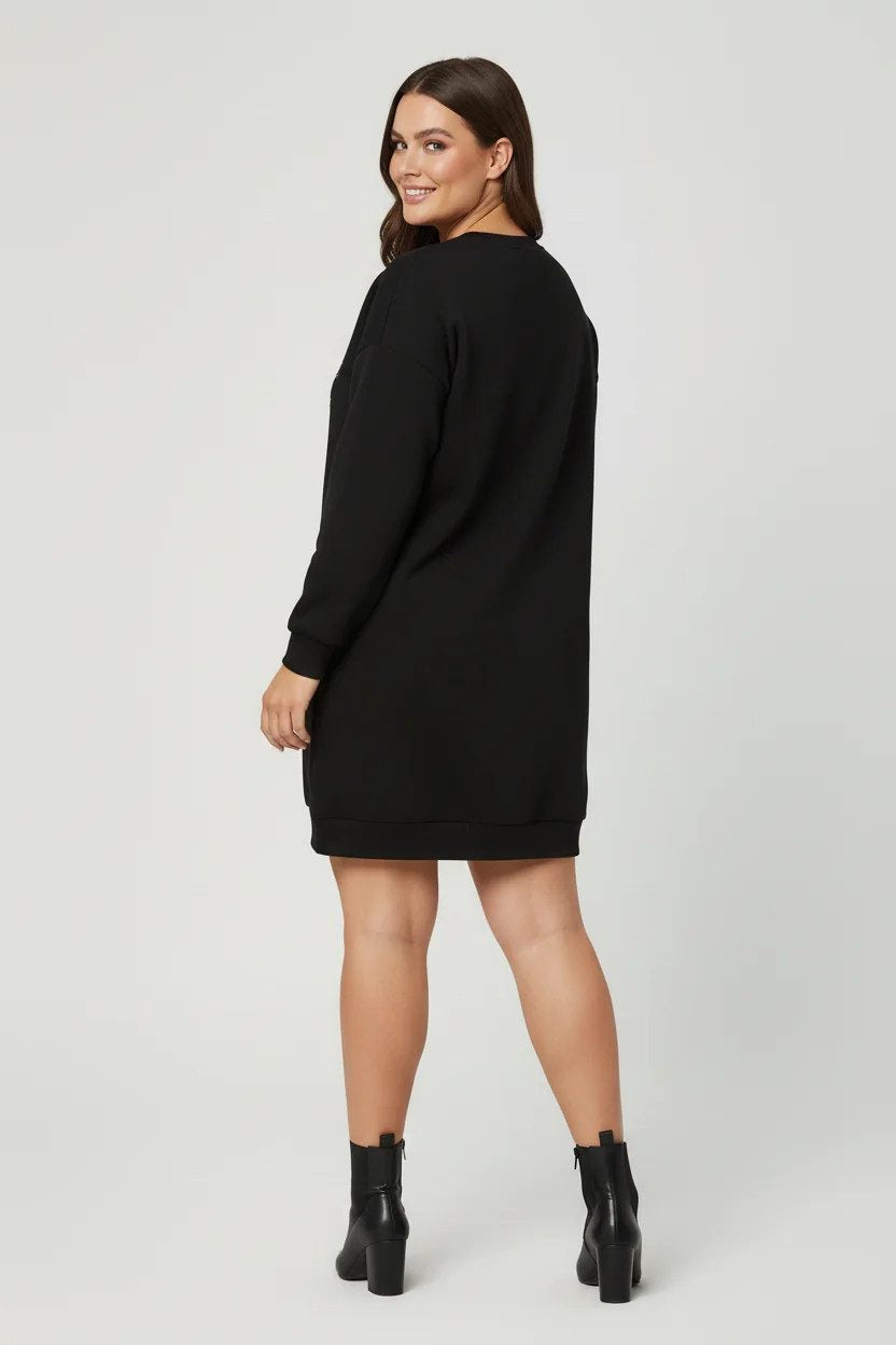 Bedrucktes Langarm-Sweatshirtkleid