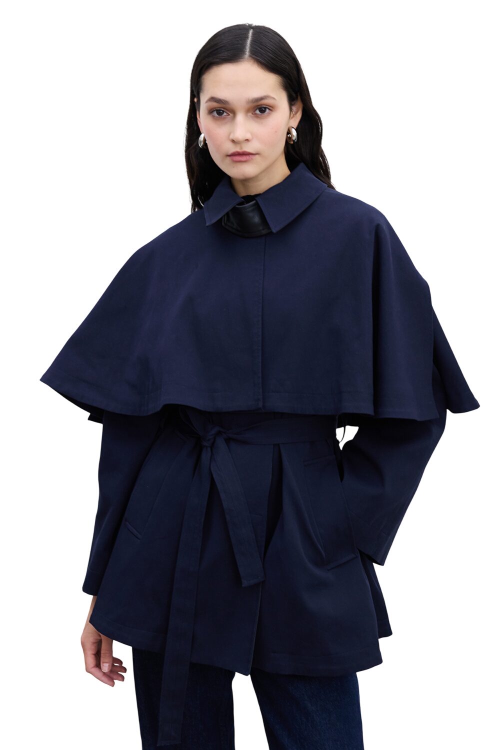 Trenchcoat mit Cape-Details in Kamel