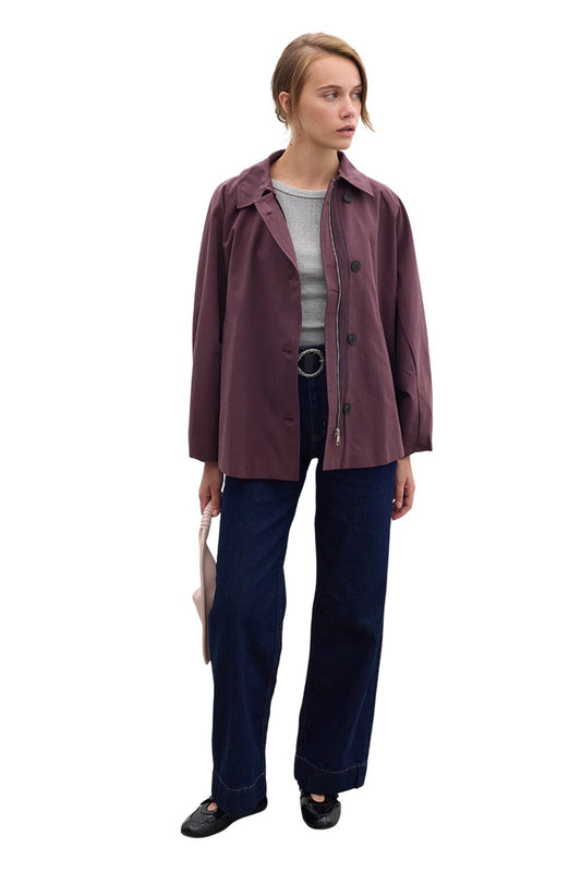 Cape, kurzärmeliger Trenchcoat, Marineblau