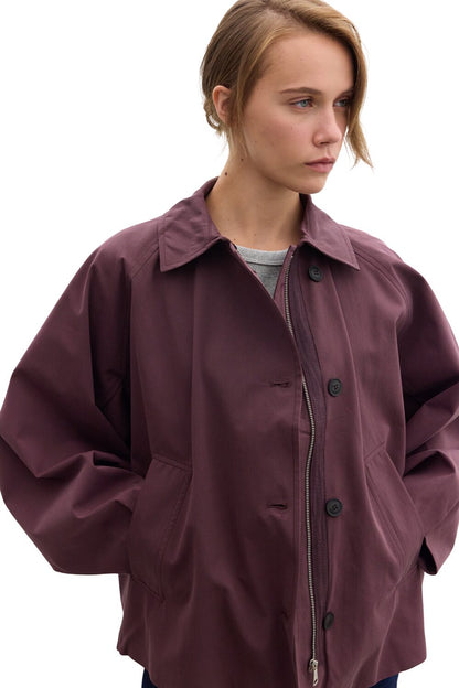 Cape, kurzärmeliger Trenchcoat, Marineblau