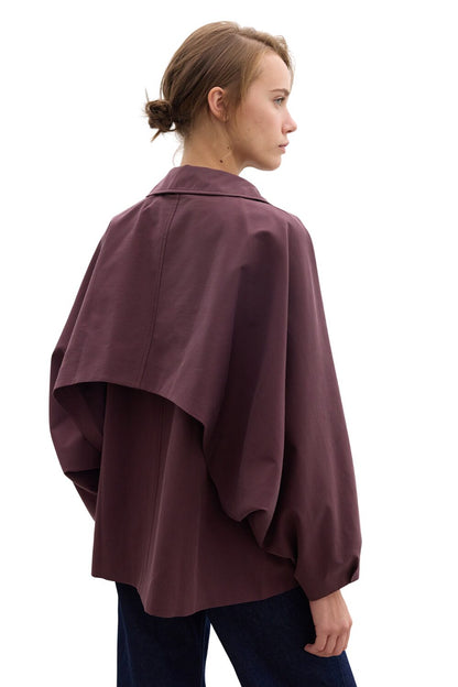 Cape, kurzärmeliger Trenchcoat, Marineblau