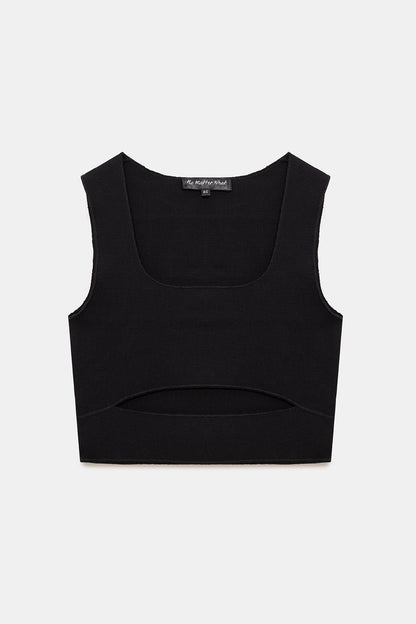 Kurze Bluse mit breiten Trägern