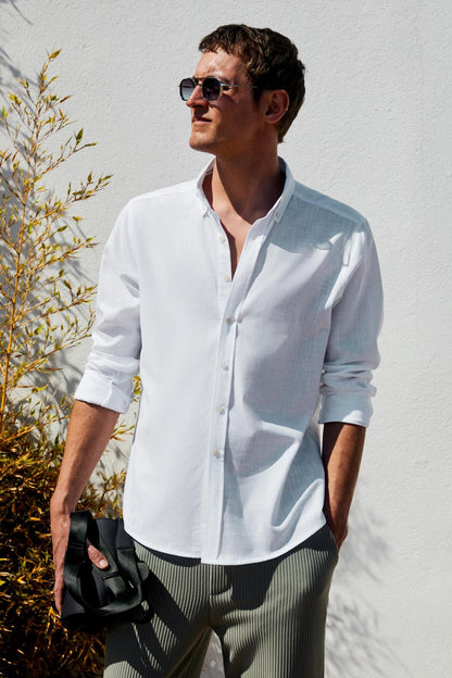 PERTTU Herren Baumwoll Slim Fit Hemd