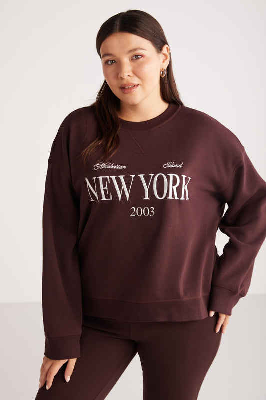 PETRABB Lockeres Strick-Sweatshirt Plus