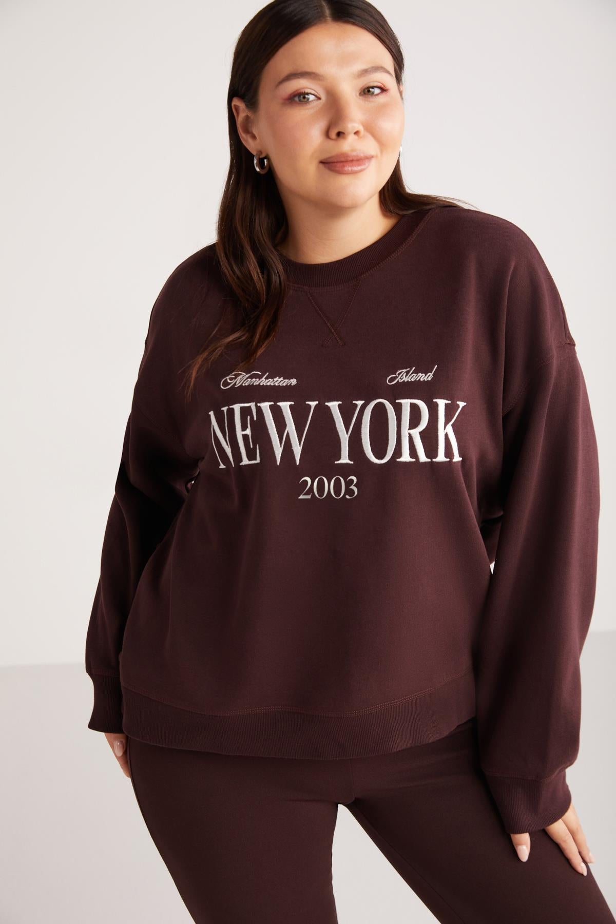 PETRABB Lockeres Strick-Sweatshirt Plus