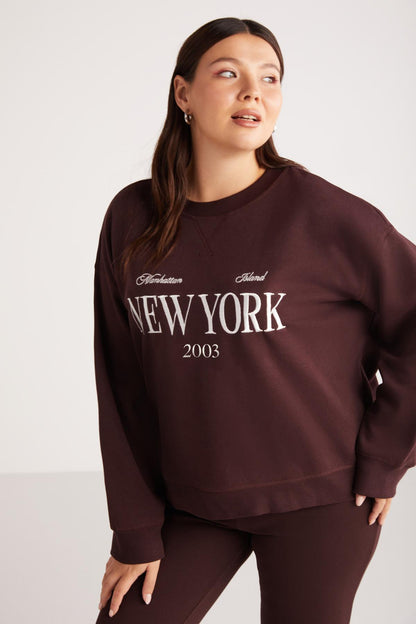 PETRABB Lockeres Strick-Sweatshirt Plus