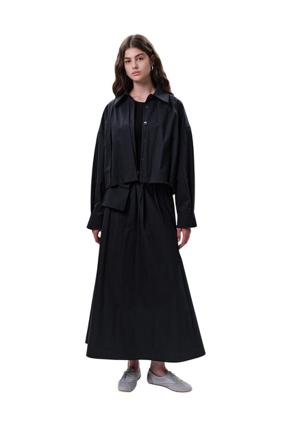 Plissierte kurze Jacke, grün