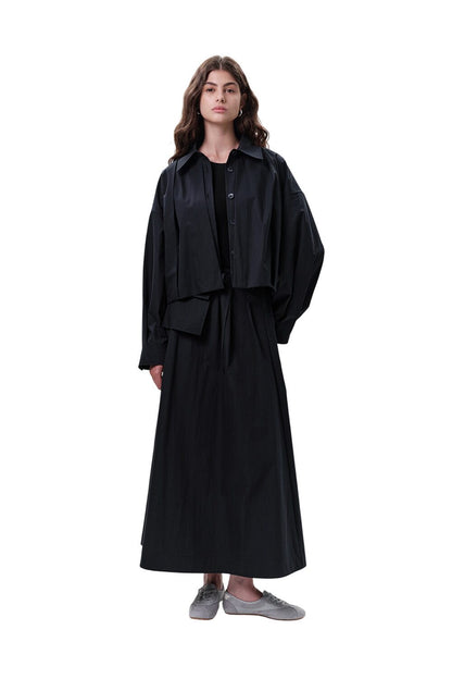 Plissierte kurze Jacke, grün