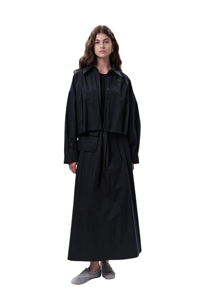 Plissierte kurze Jacke, grün