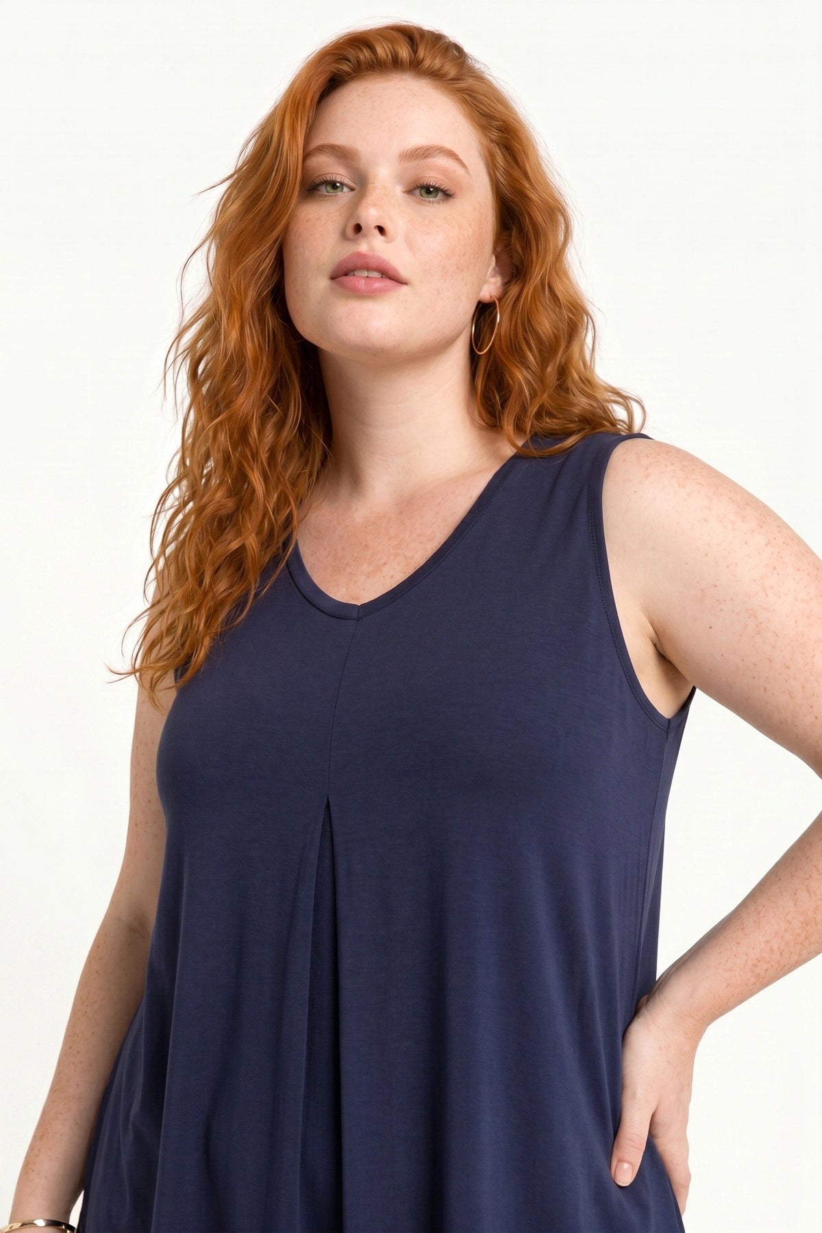 Edel V-Ausschnitt Bluse aus Viskose mit Velours