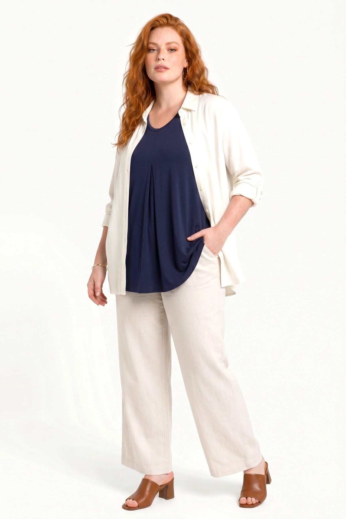 Edel V-Ausschnitt Bluse aus Viskose mit Velours