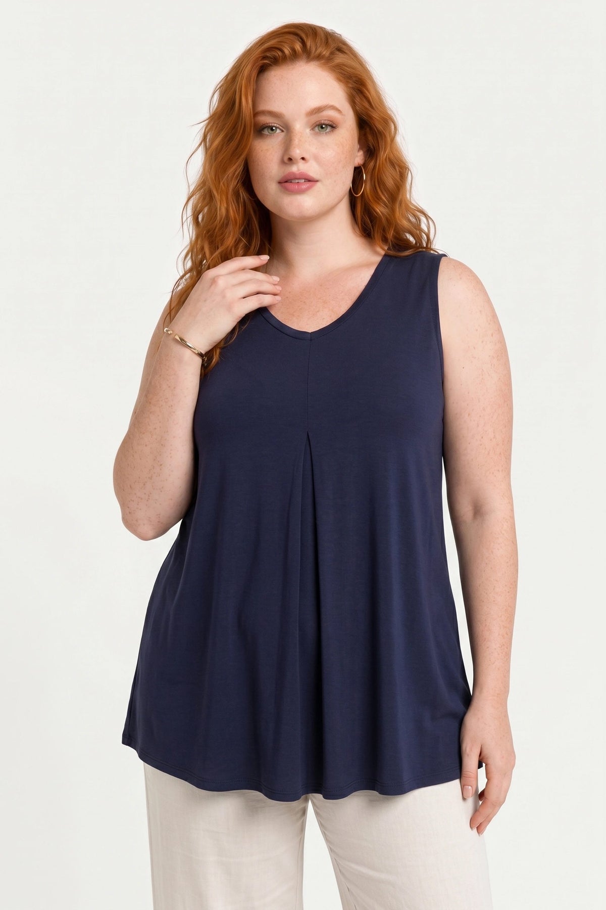 Edel V-Ausschnitt Bluse aus Viskose mit Velours
