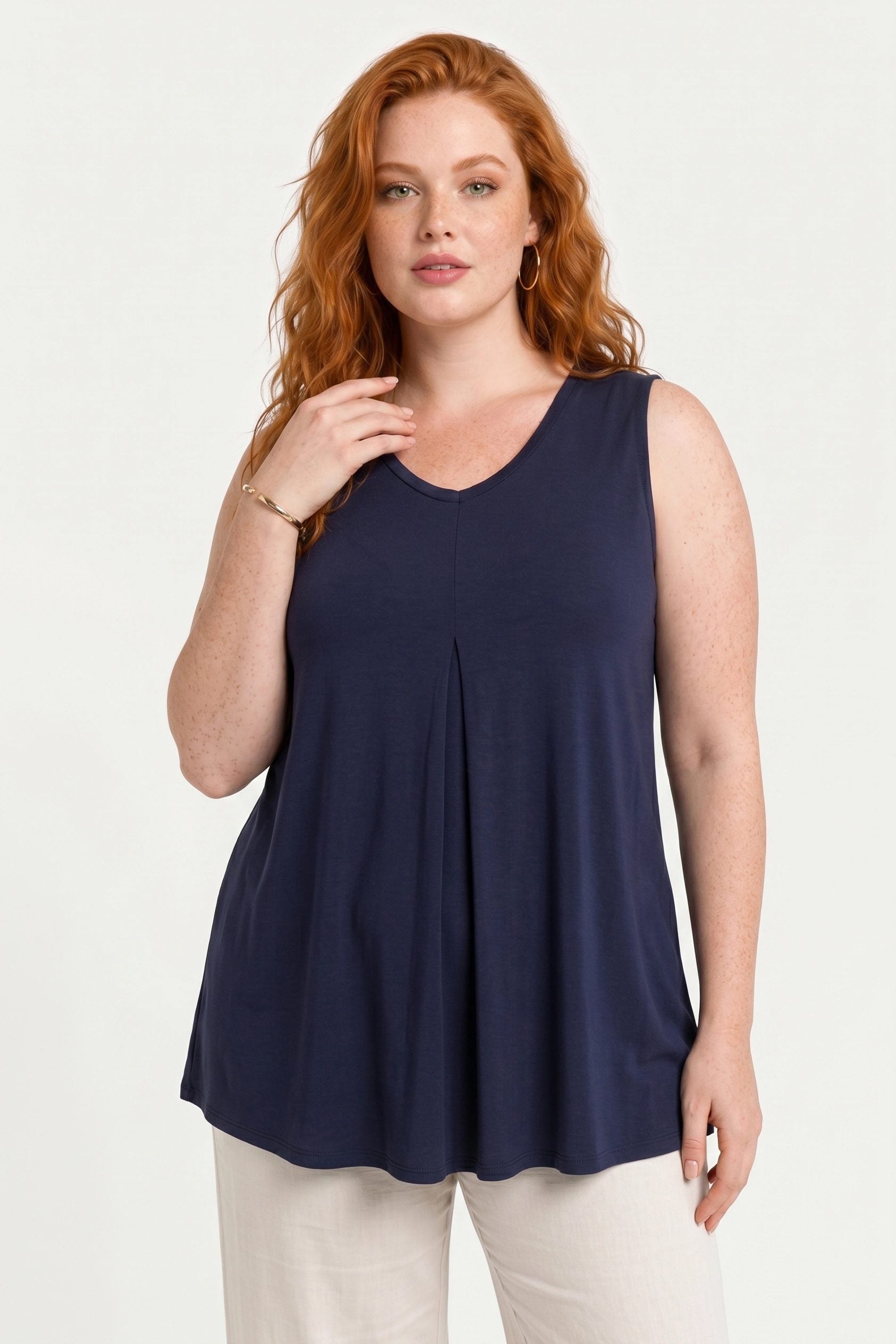 Edel V-Ausschnitt Bluse aus Viskose mit Velours