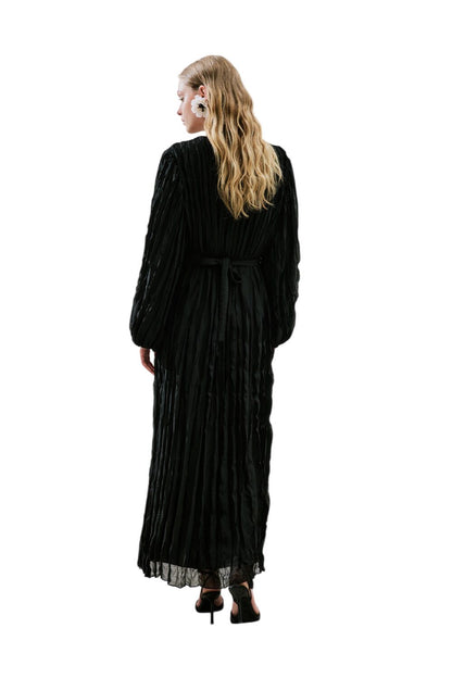 Plissiertes Chiffonkleid, schwarz