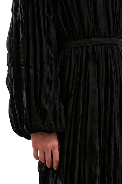 Plissiertes Chiffonkleid, schwarz