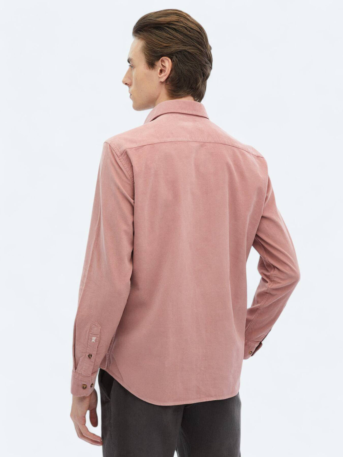 Rosa Rippstrick Baumwollshirt Casual