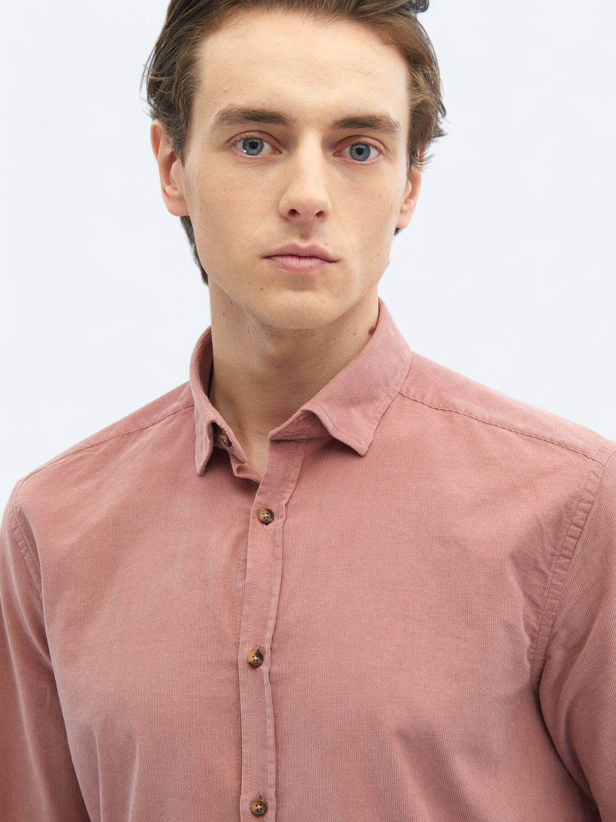 Rosa Rippstrick Baumwollshirt Casual