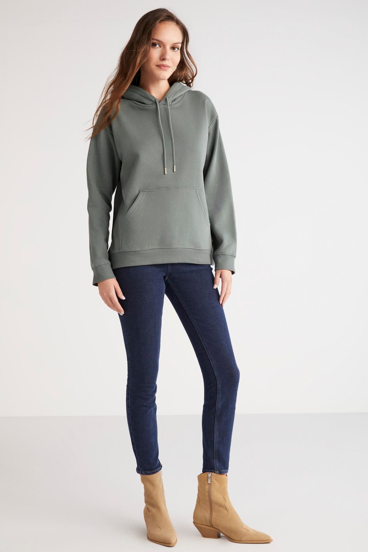 ETHIQUET PIPER Damen Fleece-Kapuzenshirt Green