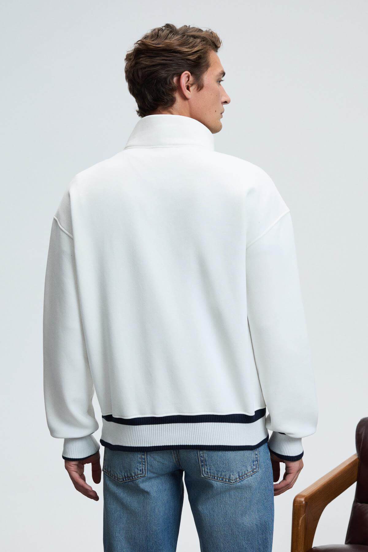 GRIMELANGE Plata Herren Relaxed Sweatshirt Ecru