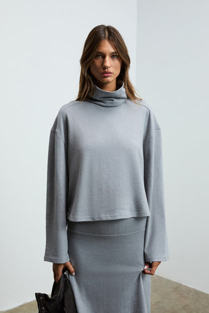 PLORUNS Damen Rollkragen Sweatshirt