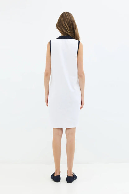 Minikleid mit Polokragen und breiten Trägern