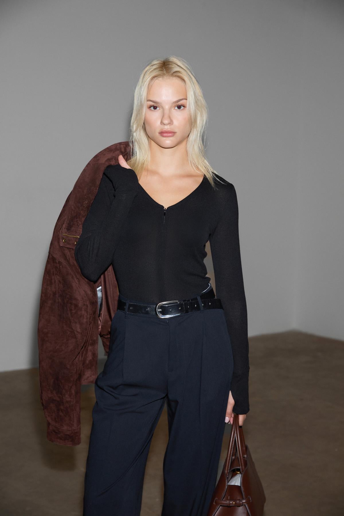 POLUNEA Damen V-Ausschnitt Bluse