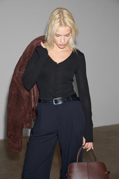 POLUNEA Damen V-Ausschnitt Bluse