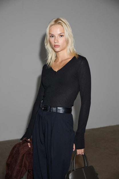 POLUNEA Damen V-Ausschnitt Bluse