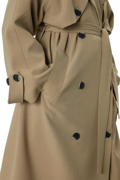 Premium Übergröße Schwarzer Trenchcoat