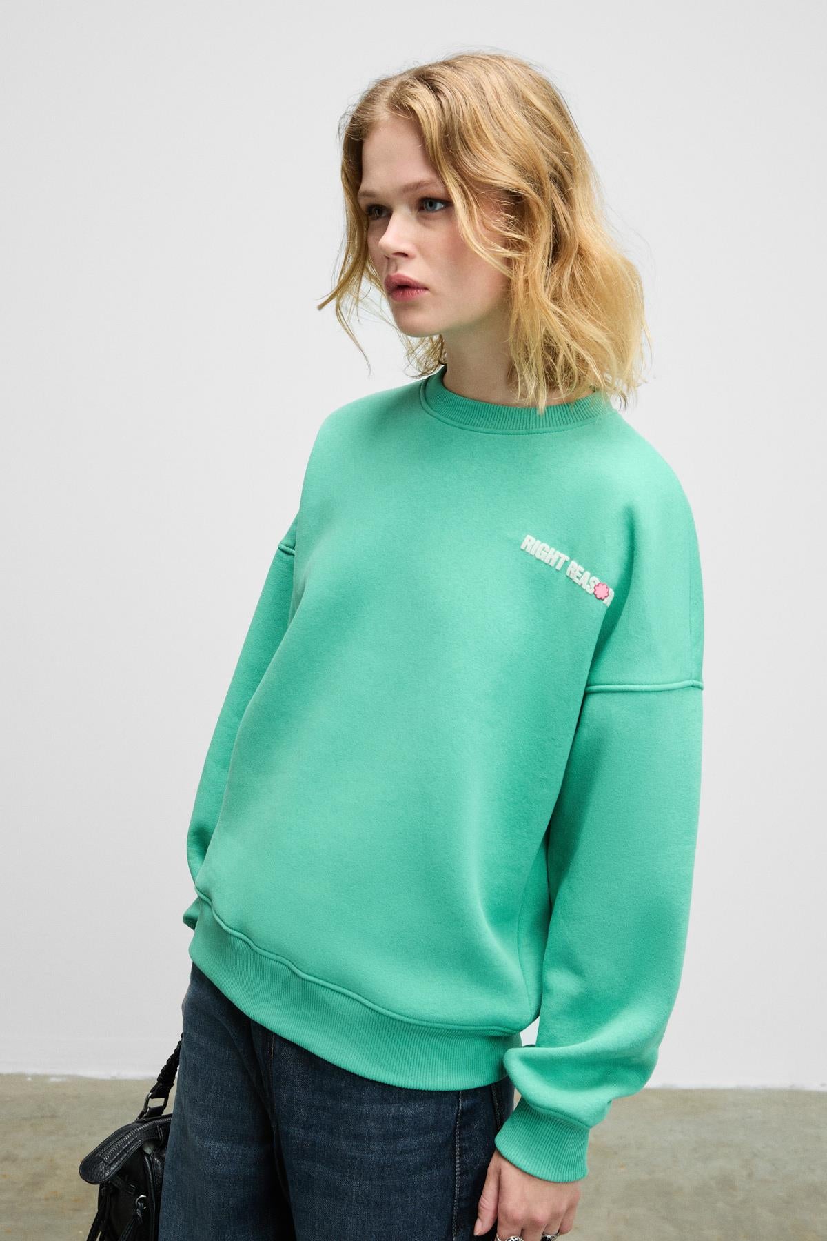 GRIMELANGE Prience Damen Sweatshirt bedruckt Green