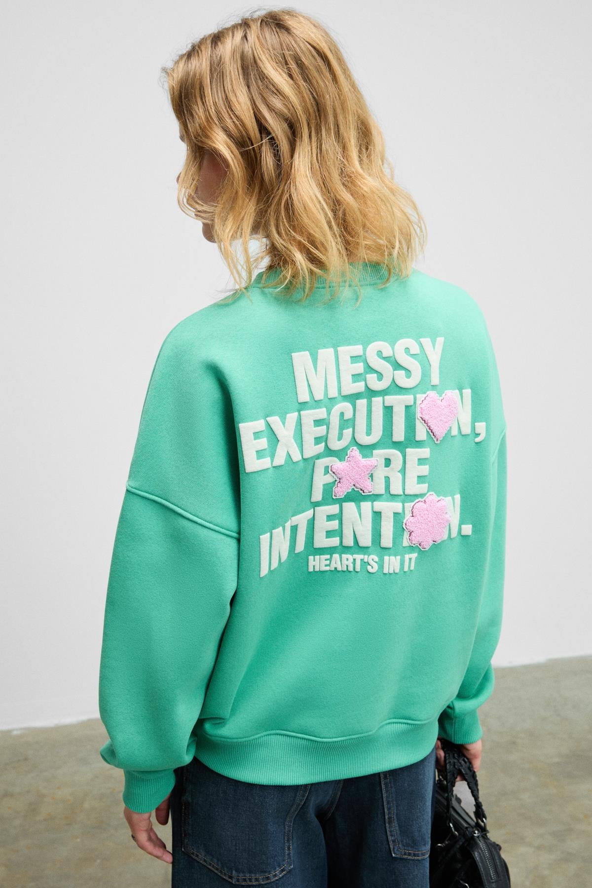 GRIMELANGE Prience Damen Sweatshirt bedruckt Green
