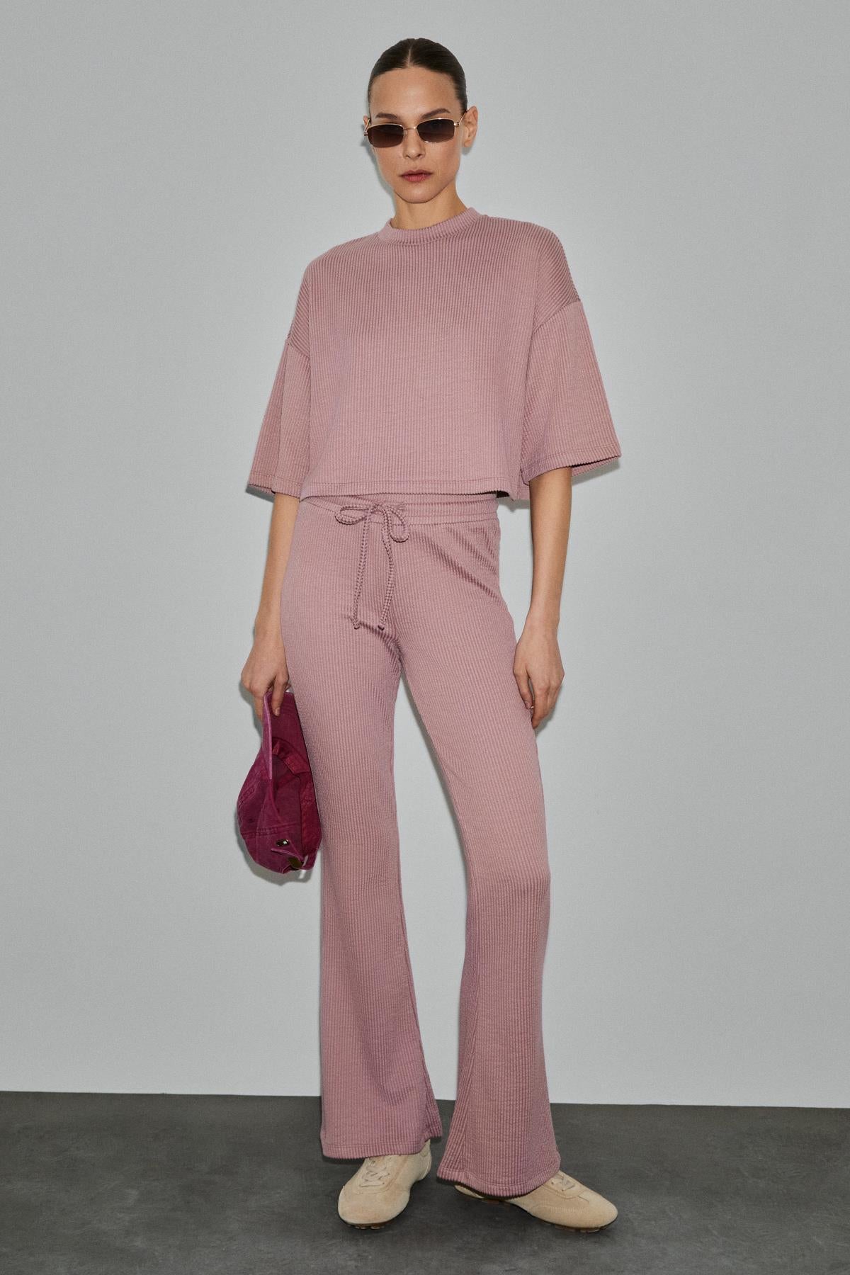 GRIMELANGE PRIME Damen Bio-Baumwoll-Crop-Shirt Rosa