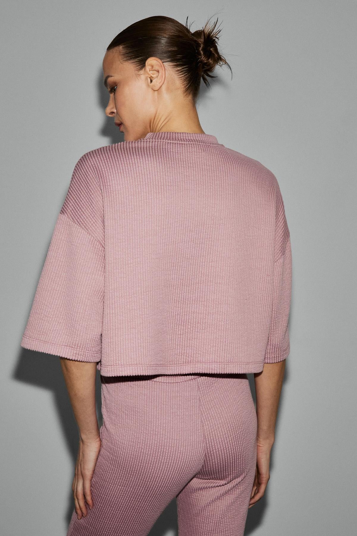 GRIMELANGE PRIME Damen Bio-Baumwoll-Crop-Shirt Rosa