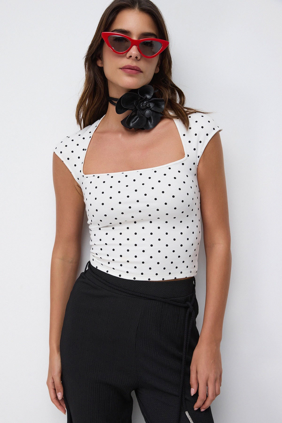 Polka Dot Crop Top