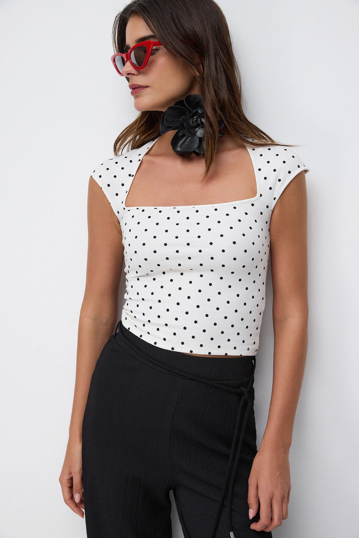 Polka Dot Crop Top