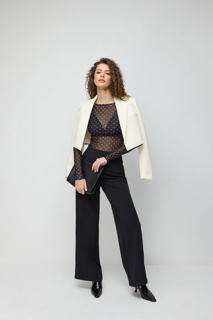 Tüllbluse mit Polka-Dots