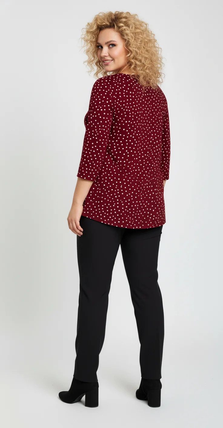 Kurzarmbluse mit Polka-Dot-Muster