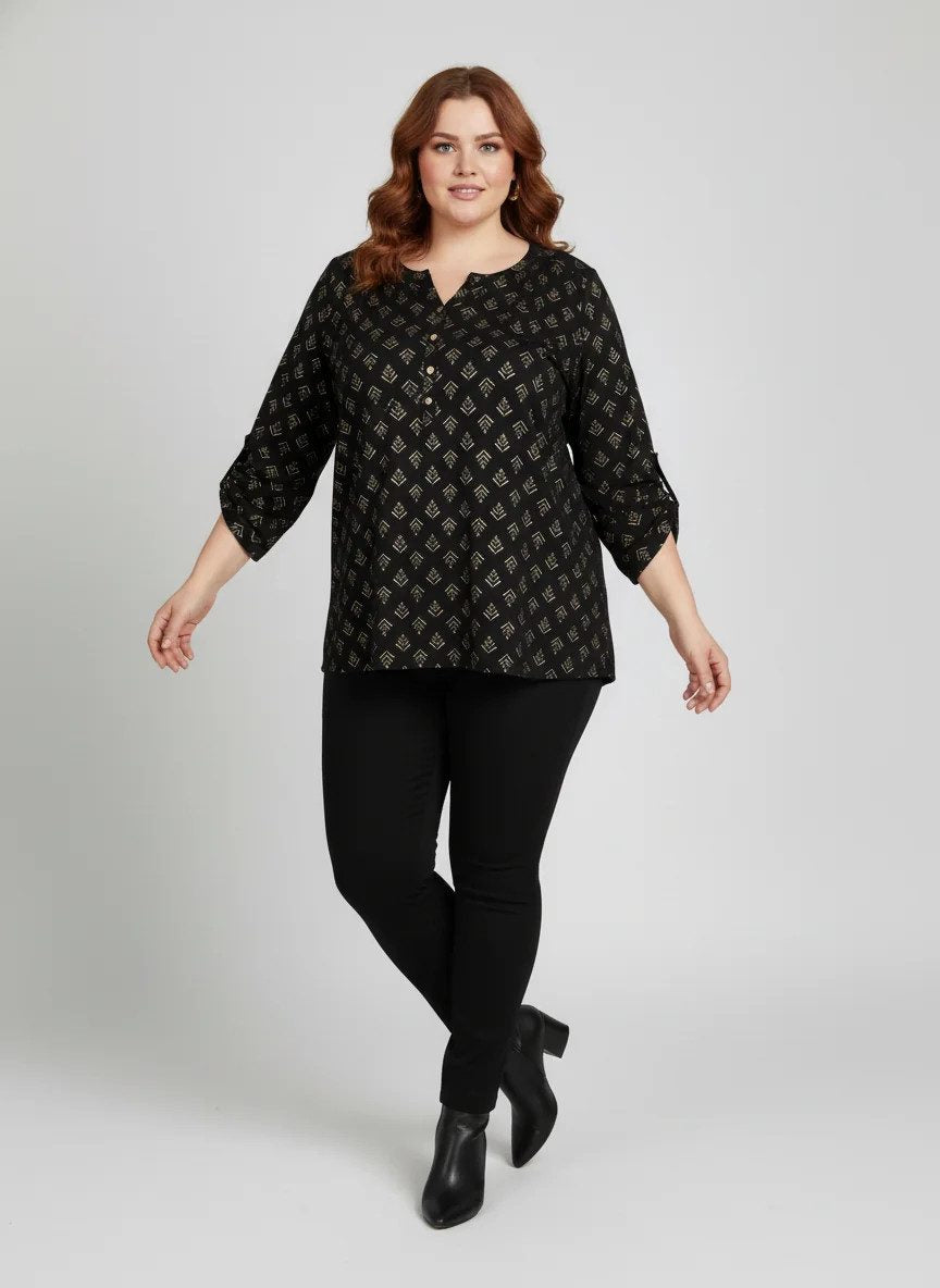 Kurzarmbluse mit Polka-Dot-Muster