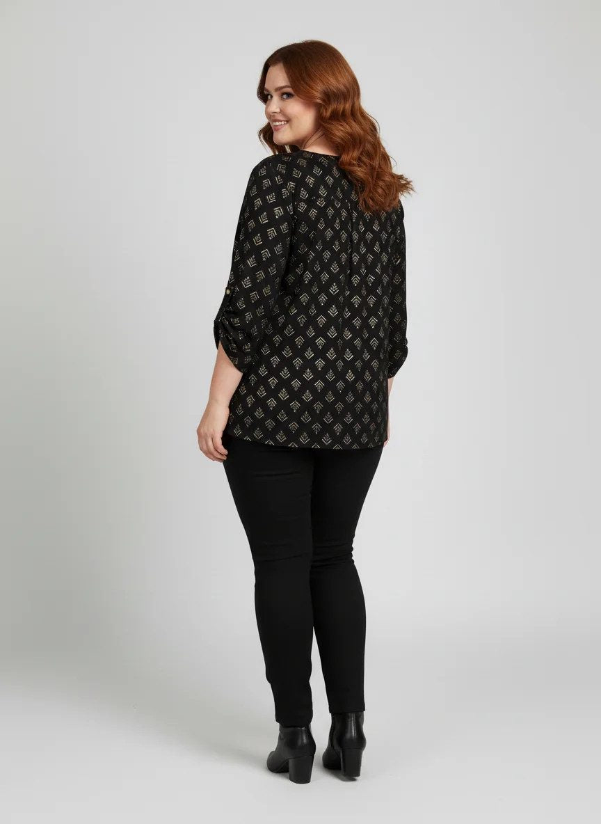 Kurzarmbluse mit Polka-Dot-Muster