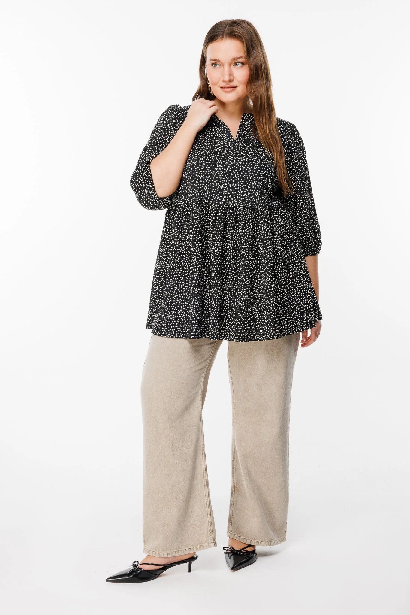 Bluse mit Polka-Dots