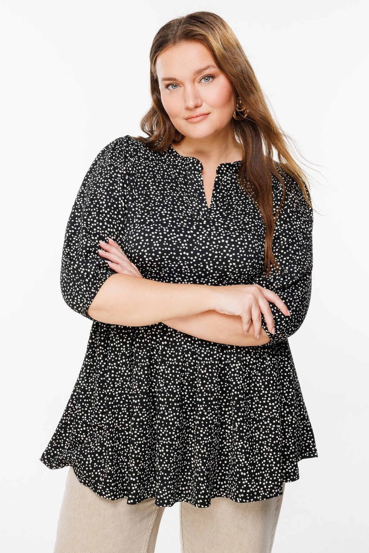 Bluse mit Polka-Dots