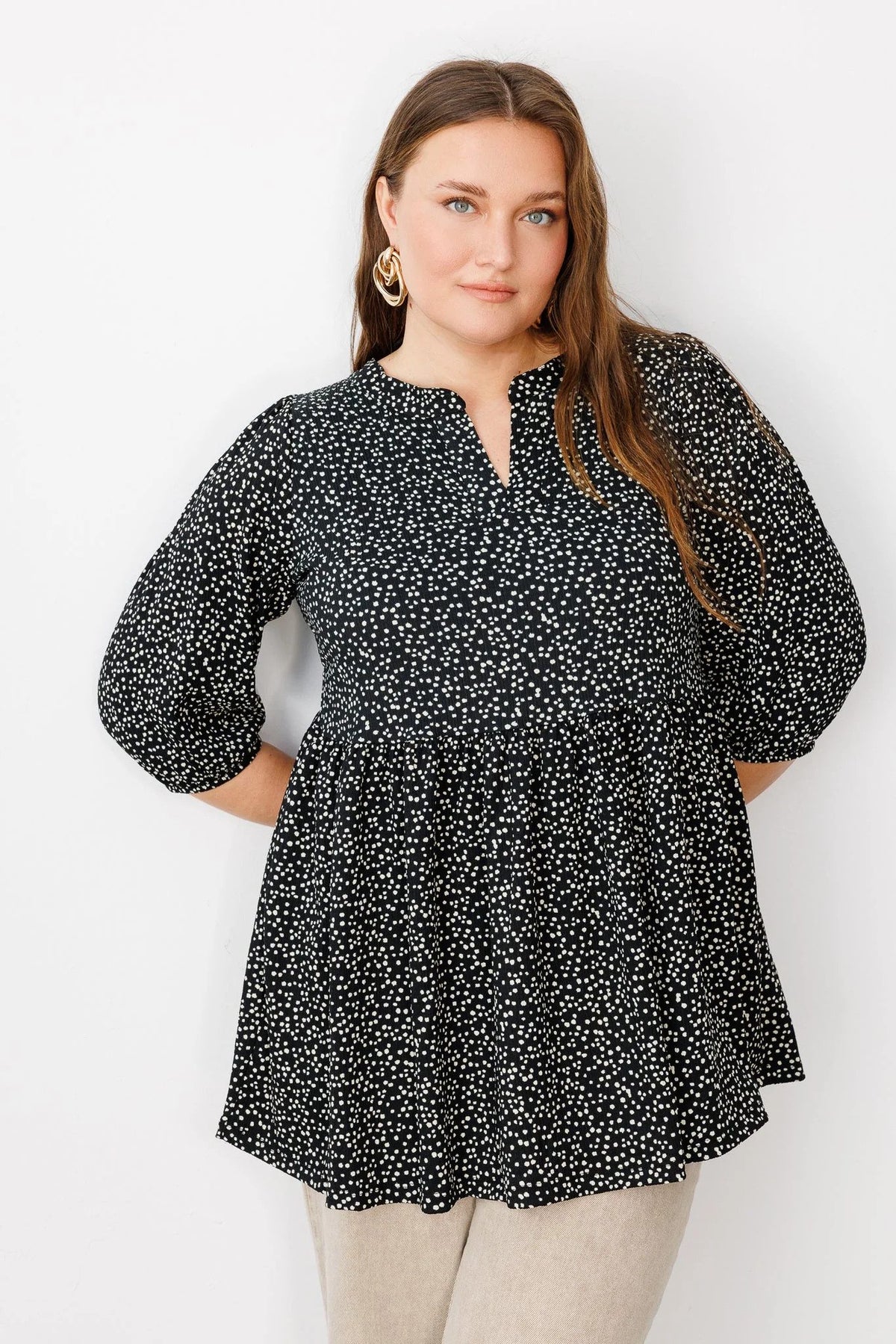 Bluse mit Polka-Dots