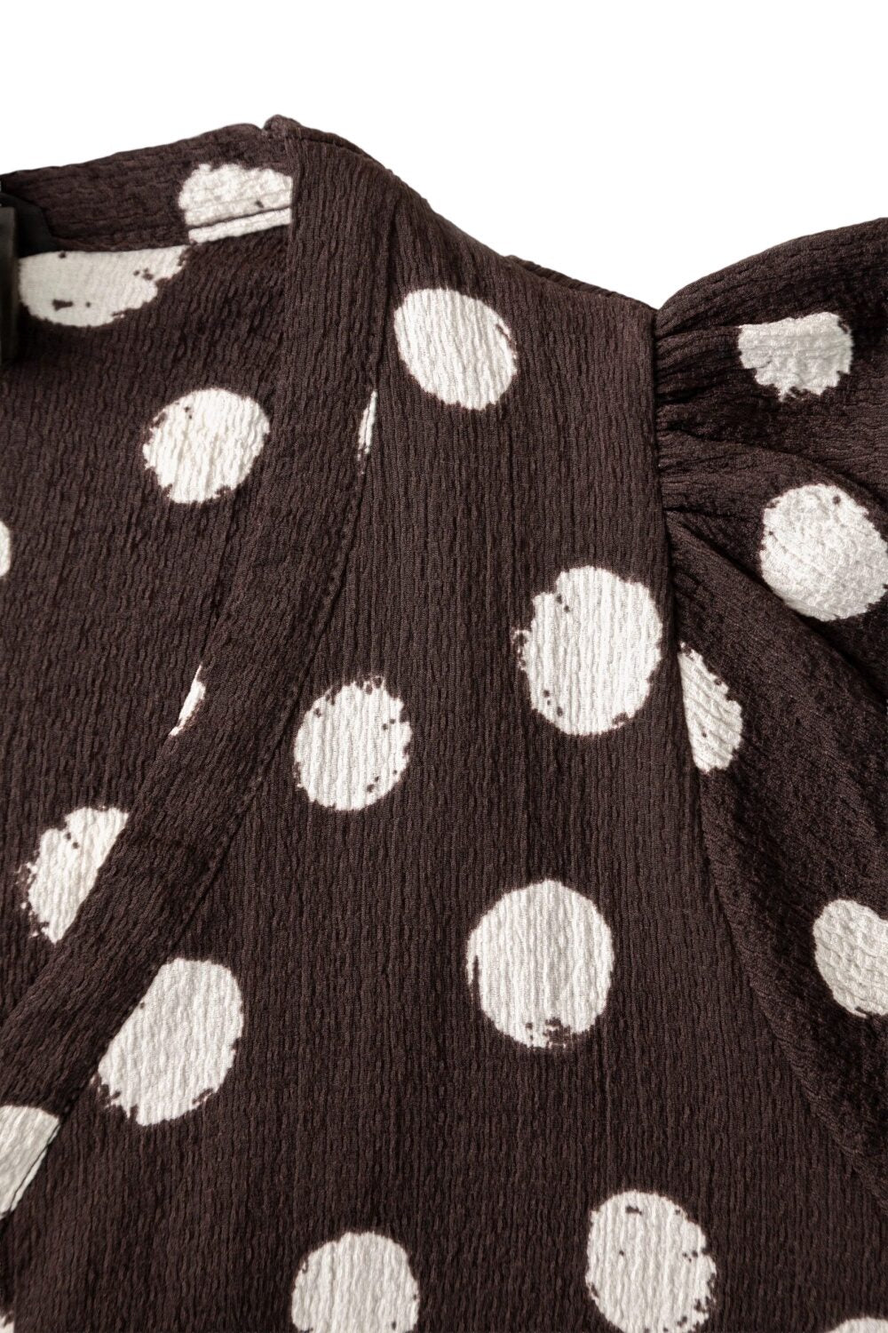 Punkte V-Ausschnitt Midi Kleid