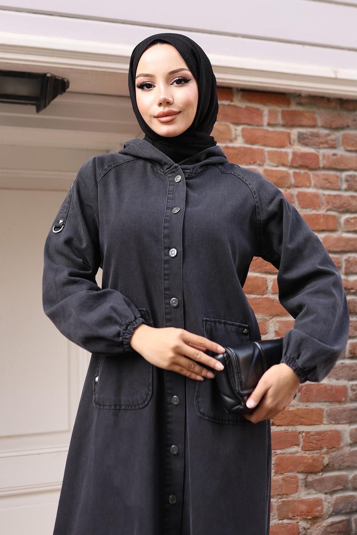 Tassel-Detail Denim-Set Dunkelblau 19243